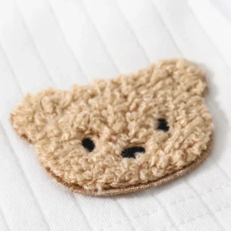 Soft Infant Beanies Caps Baby Hat Cartoon Bear Boneless Muslin Hat Newborn Headwear Windproof Spring Hat 0-3M Baby Hats