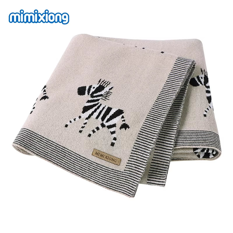 Baby Blankets Swaddle Wrap Cotton Knitted Newborn Bebes Stroller Bedding Sleeping Covers 100*80Cm Toddler Infant Month Blankets