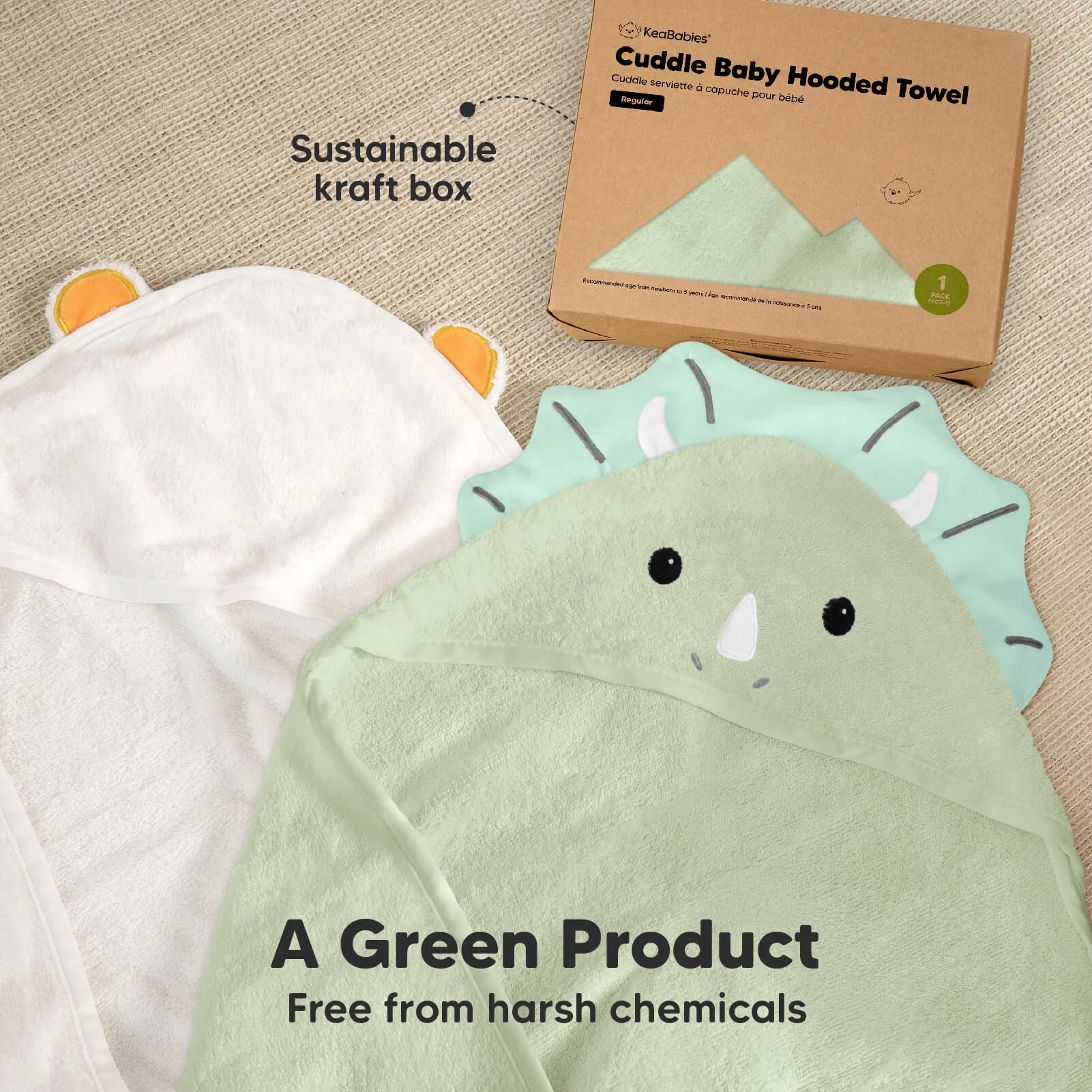 Cuddle Baby Hooded Towel (Triceratops)