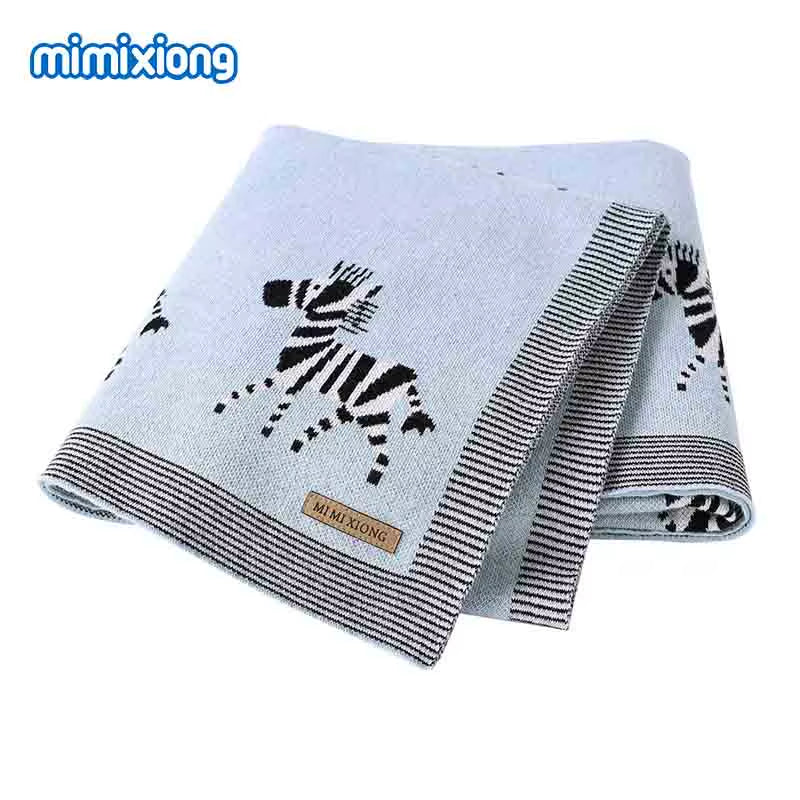 Baby Blankets Swaddle Wrap Cotton Knitted Newborn Bebes Stroller Bedding Sleeping Covers 100*80Cm Toddler Infant Month Blankets