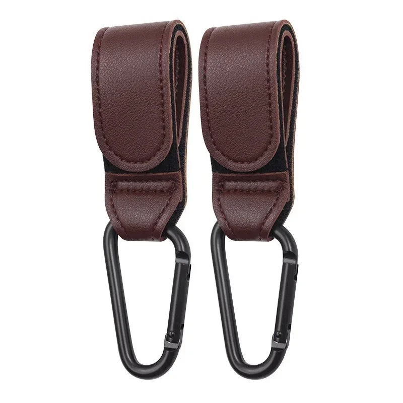 1/2Pcs PU Leather Baby Bag Stroller Hook Pram Rotate 360 Degree Rotatable Cart Organizer Pram Hook Stroller Accessories