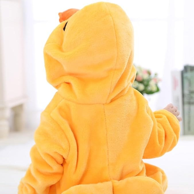 Flannel Hooded Romper | Duck