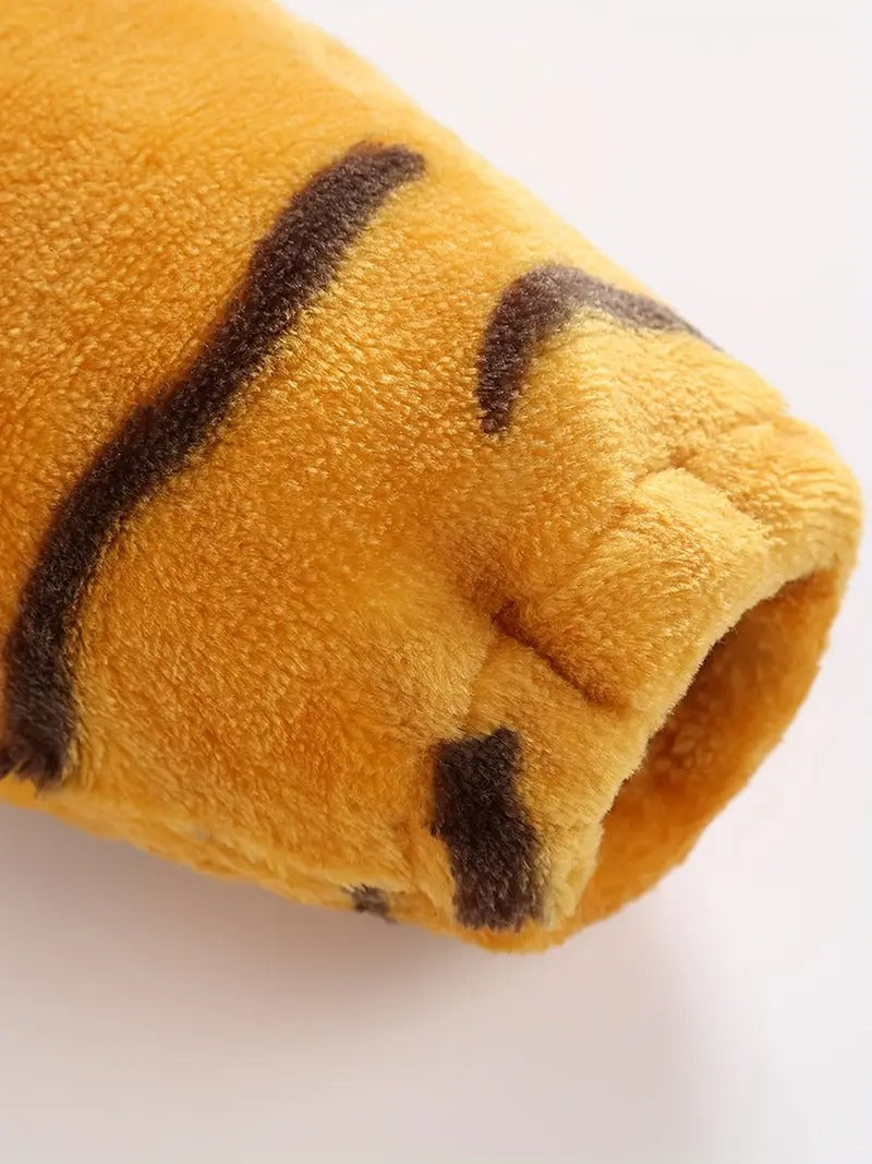 Flannel Hooded Romper | Tiger