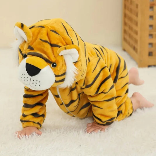 Flannel Hooded Romper | Tiger